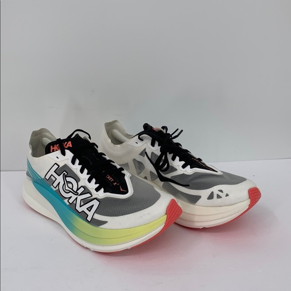 Hoka Rocket X 2 running sneakers shoe white blue yellow women new 11 - Picture 3 of 8